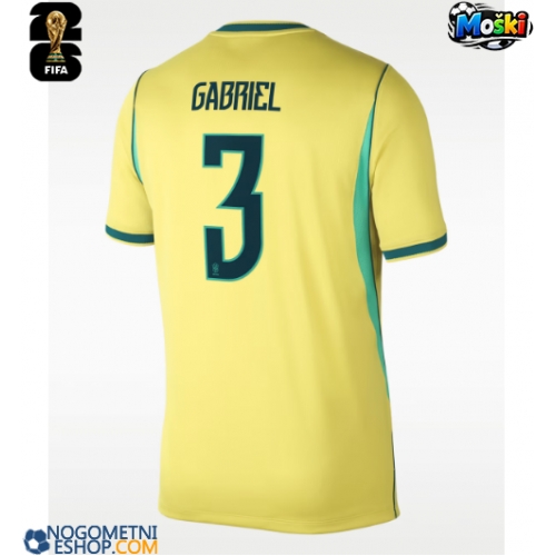Moški Nogometni dresi Brazilija Gabriel Magalhaes #3 Domači SP 2026 Kratek Rokav